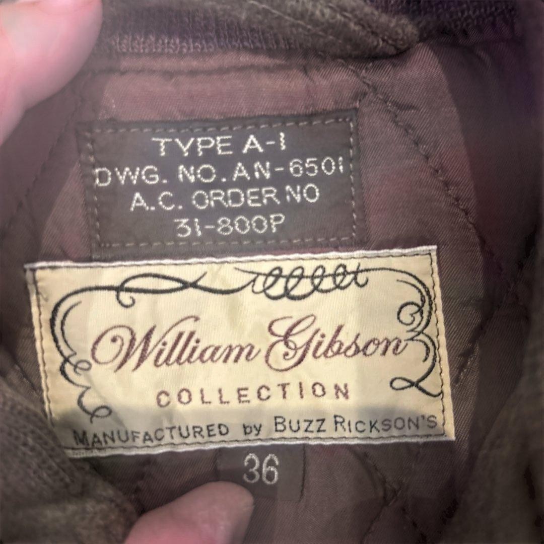 【美品】バズリクソンズ　ウィリアムギブソン　ウールA-1 サイズ36 Buzz Rickson's William Gibson Wool A-1 Jacket Size 36 Used in