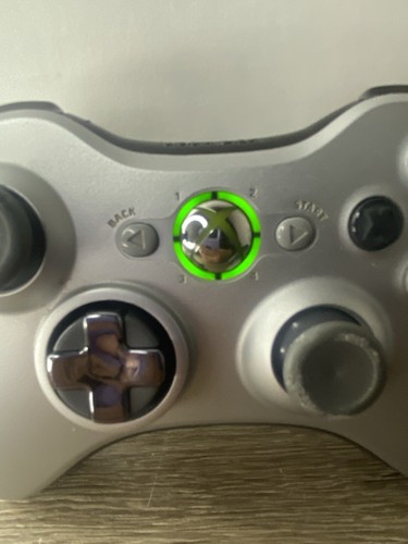 Microsoft Xbox 360 Special Edition Controller Wireless Argento con Batt Cover FUNZIONANTE - Foto 10 di 11