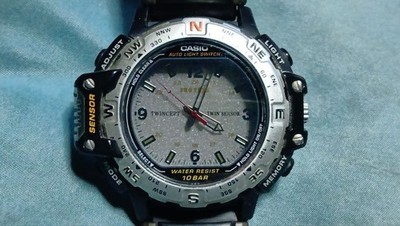 CASIO PROTREK FISHING GEAR PRT-50  WRISTWATCH Analog Digital Used Japan