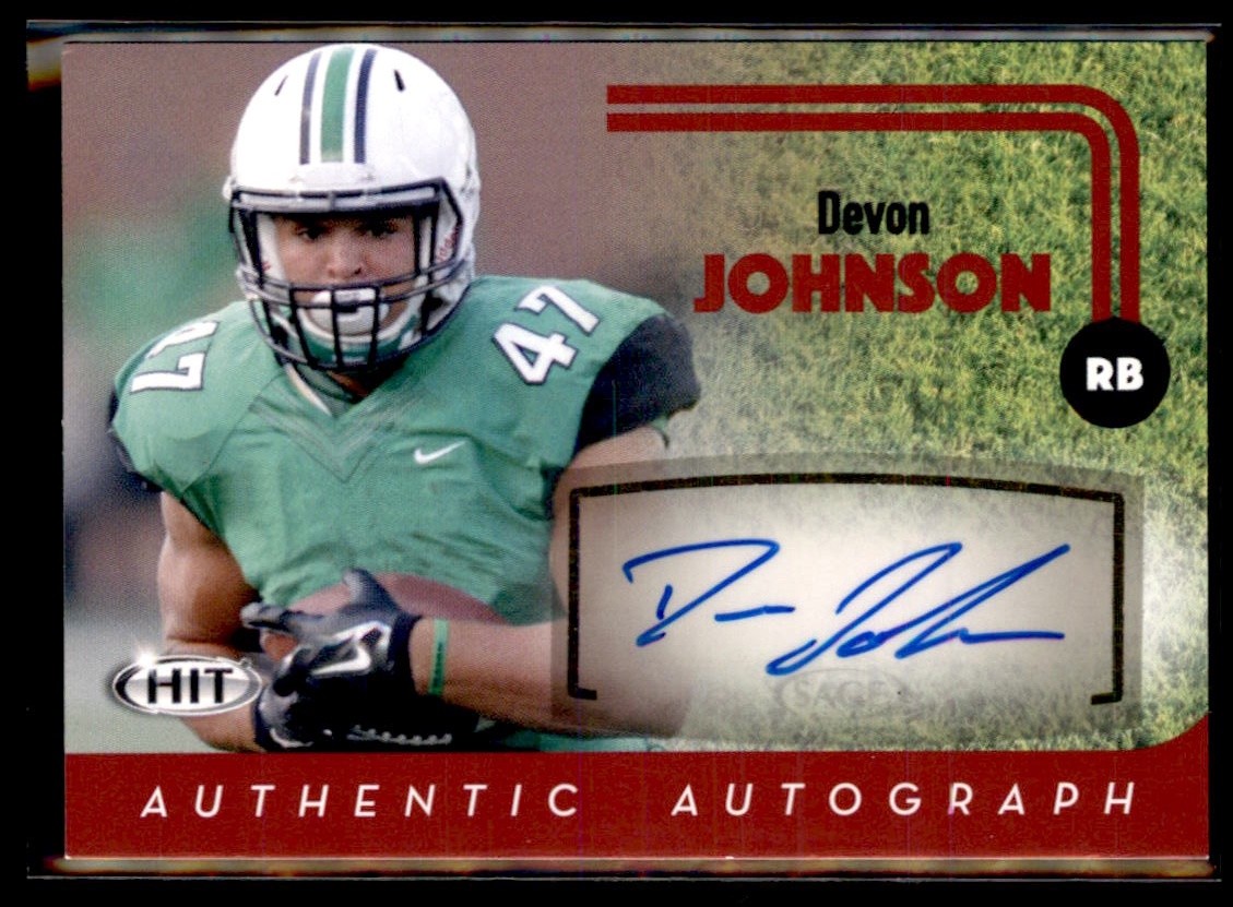 2016 SAGE HIT #A50 Devon Johnson Autographs Red
