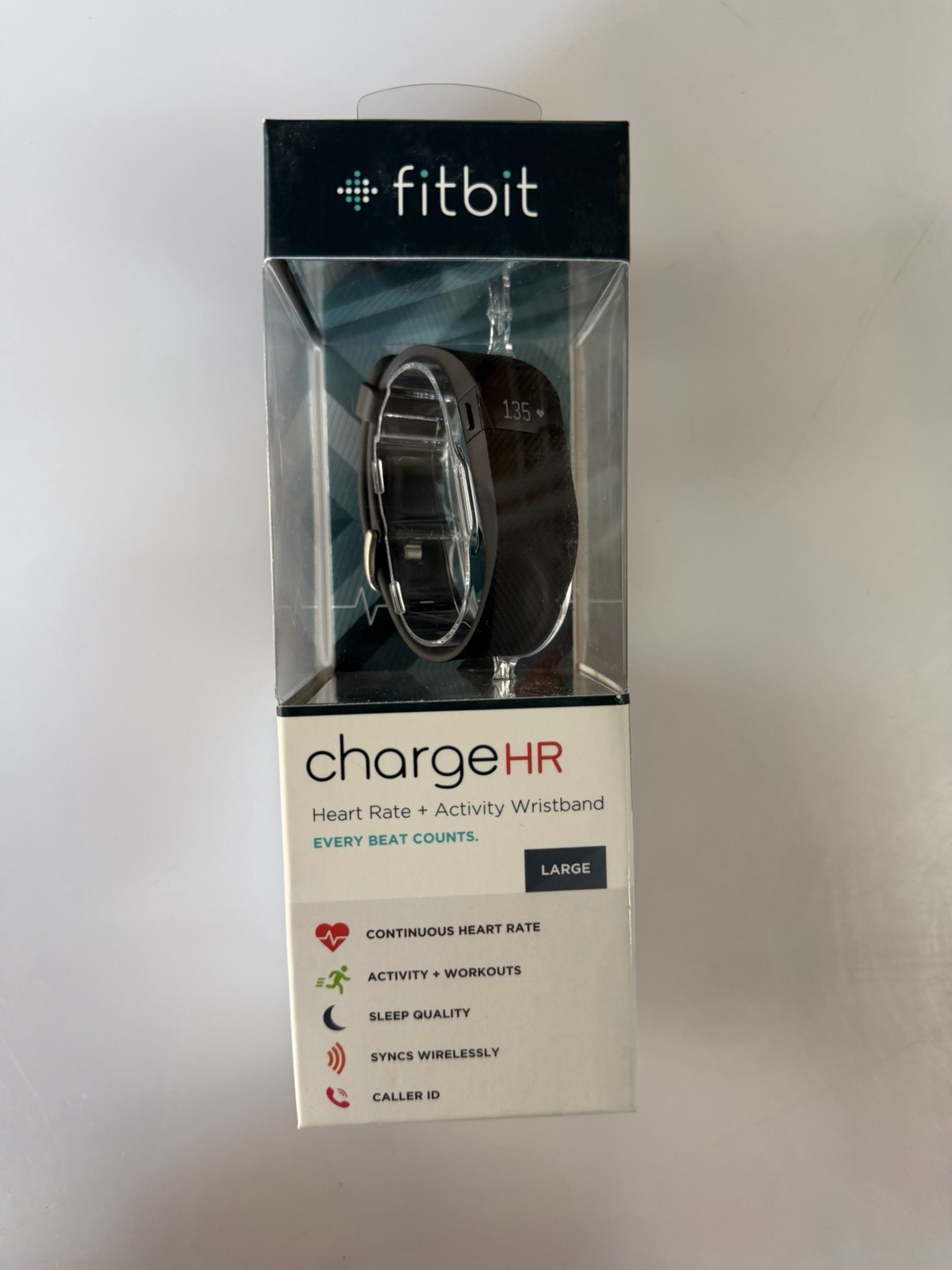 Fitbit Charge HR Heart Rate Activity Wristband Tracker Black Large Caller ID