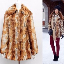 Winter Women's Coat Warm Fashion Slim Fit Leather Jacket Mid Long Faux Fur Coat