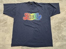 Vintage 80s/90s Pepsi Cola Rainbow Lettering T-Shirt Sz XL Single Stitch Navy