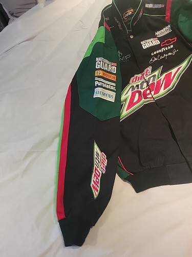 Selten Vintage Y2K Herren JH Design Nascar Dale Jr. Diet Mountain Dew Black Jacket S - Bild 9 von 24