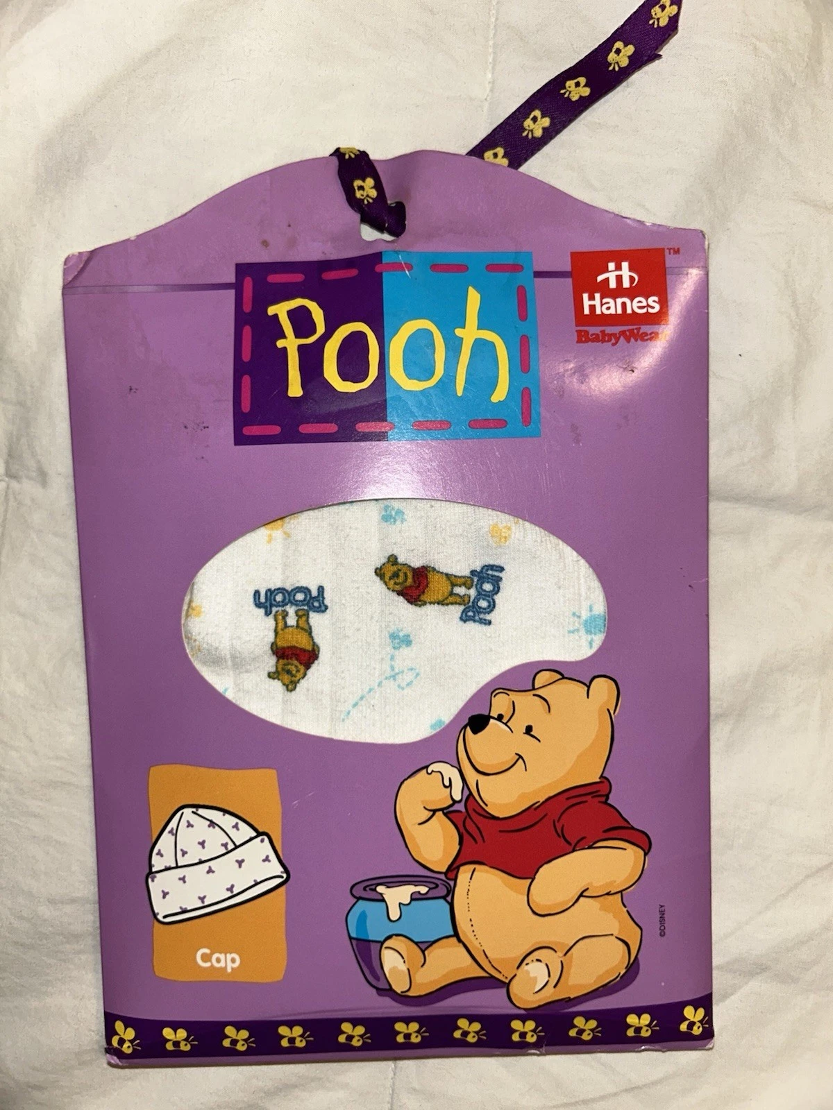 Y2K New Vintage 1999 Hanes Winnie The Pooh Baby Beanie Cap
