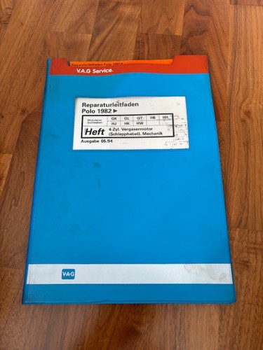 VW Reparatur Leitfaden Polo 1982 4 ZYL. VERGASERMOTOR SCHLEPPHEBEL MECHA 05/1994