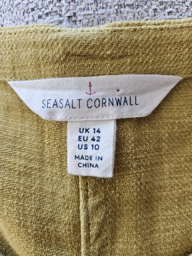 Seasalt First Meet Tunic Size 14 Mustard Pockets Ramie & Cotton Classic - Picture 3 of 9