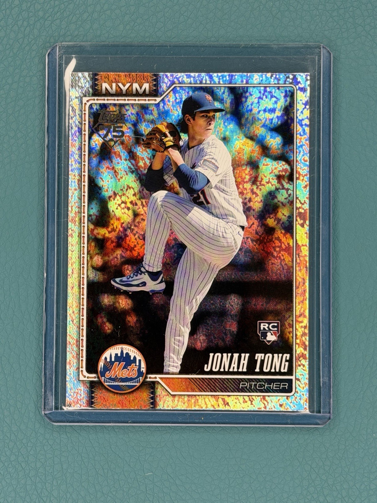 2026 Topps Series 1 #4 Jonah Tong Sandglitter Foil Rookie Card NY Mets RC