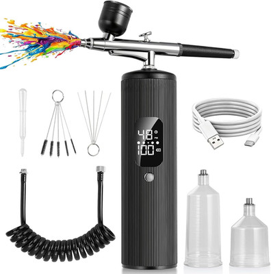 Airbrush for Nails Kit with Compressor, 48PSI Cordless Rechargeable Nail Airbrus