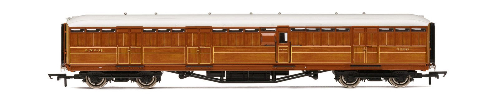 Hornby R40456 OO Gauge LNER Gresley Corridor Teak Coach Passenger Brake 4239