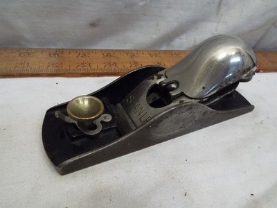 Early Antioque Stanley 19 Adjustable Block Plane Woodworking Tool Knuckle Cap