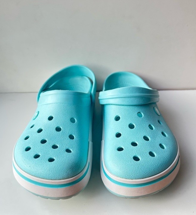 Crocs Unisex Clogs Light Blue Size 11W Women 9M Men Gently Used-image