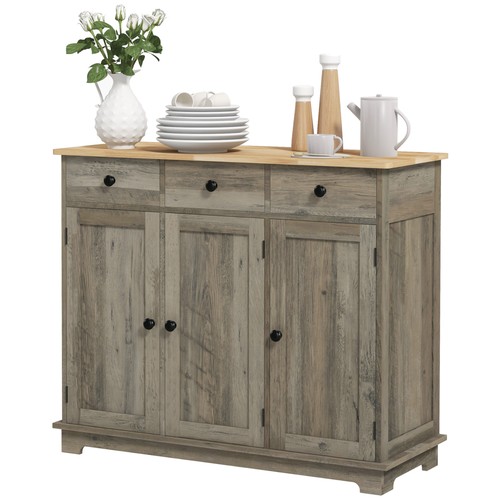 Modern Gray Sideboard Buffet Cabinet with Adjustable Shelves Drawers,Refurbished