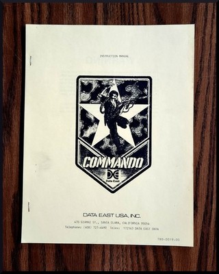 Commando Instruction Part Manual DATA EAST USA Video Game 1985 Vintage Clean #20