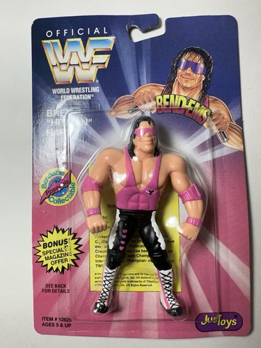 WWF WWE Bend-ems Bret Hitman Hart 1994 Series 1 Ju...