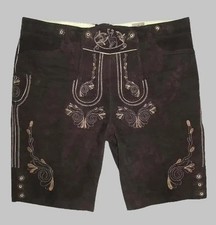 Men's Brown Suede Lederhosen Shorts: Oktoberfest Bavarian Outfit