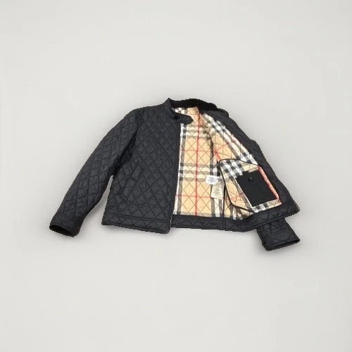 Burberry Brit Black Quilted Puffer Jacket Full Zip Check Lined Men's Size Large - product listing photo