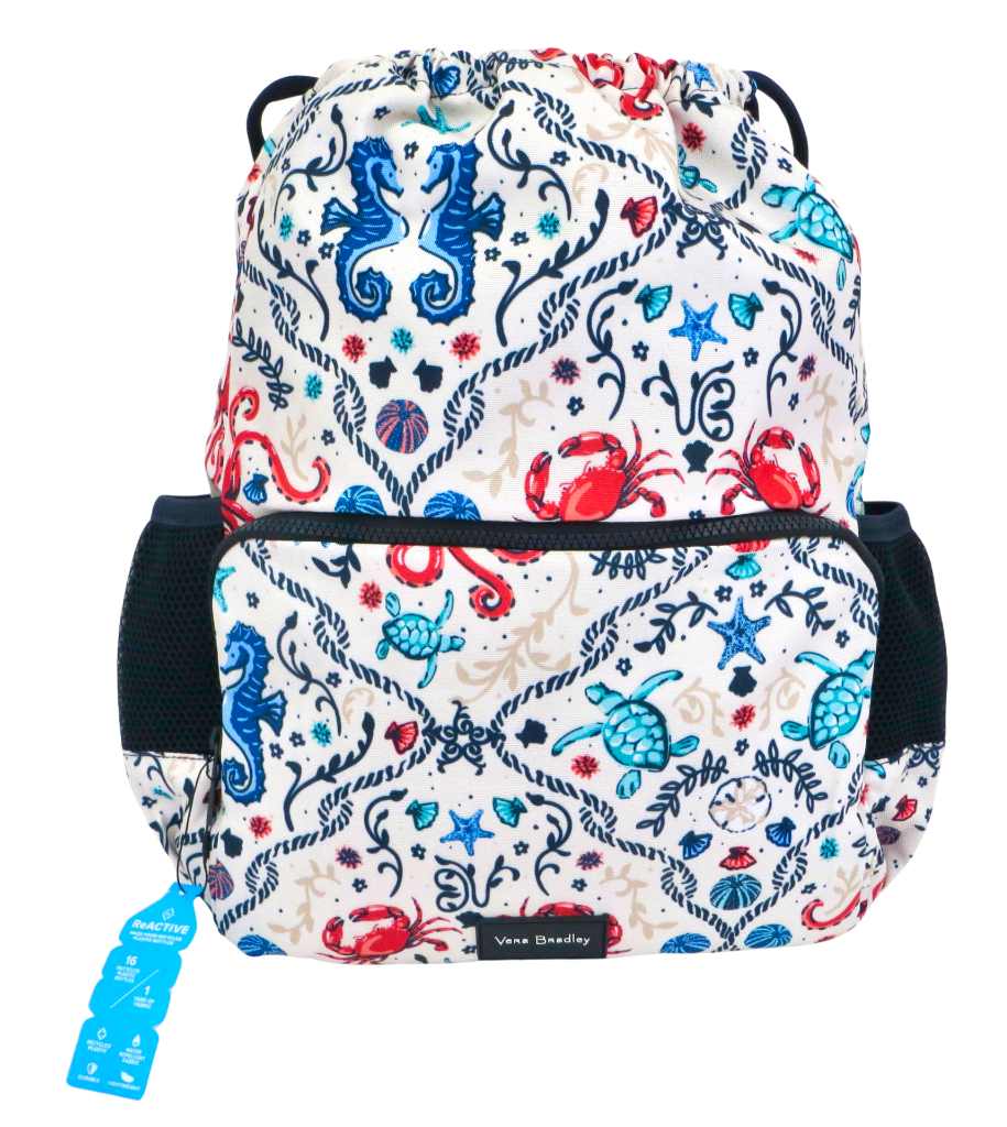 New Vera Bradley Sea Life Beach Bag Backpack Backsack  display picture 2