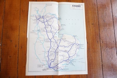 July 1966 Eastern Region British Rail Railway Map