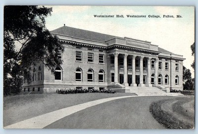 1910 Fulton Missouri MO Vintage Postcard Westminster Hall College Field Building
