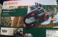 Bosch Universal Chain 18V Cordless Chainsaw. 3KG. Incl oil, battery & charger.