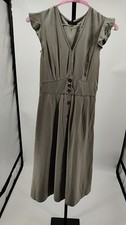 Quince Women Vintage Wash Tencel Button Front Midi Gray Dress XS