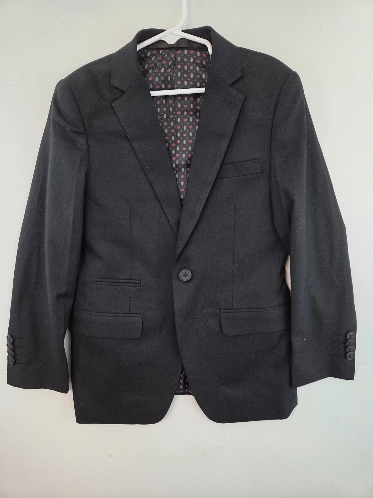 Isaac Mizrahi Boy's sz 8 Black Wool Blend 2-Button Suit Jacket NWT