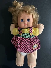 Vintage Mattel Magic Nursery Baby Doll Blonde Blue Eyes Outfit 1989