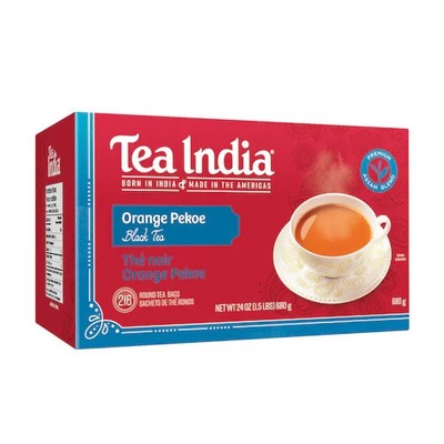 Tea India Orange Pekoe Black Tea Chai round Teabags Tea Bags 216 ct.