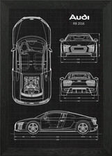 Audi R8 2016 Framed Wall Art Poster Canvas Print Picture Audi R8 2016 Framed Wall Art Poster Canvas Print Picture