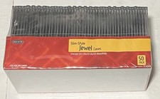 Belkin 50 Pack Slim Style Jewel Cases Full Size CD DVD Storage Cases New Sealed