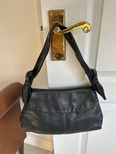 John Lewis Quality Real Leather Small Handbag Black Slouch Carry/Shoulder VGC