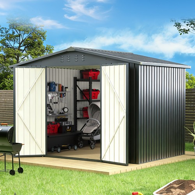 #ad #ad PABIMIA 8x8 FT Storage Shed Metal Garden Shed with Updated Frame Structure $289.99