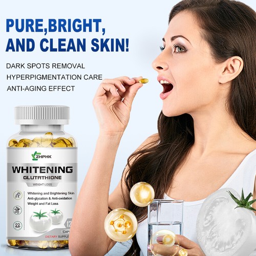 L-Glutathione Skin Whitening 120 Capsules Anti-Aging Antioxidant Highest Potency - Picture 3 of 10