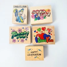 Positive Saying~Graduation~Love~Luck~Thank You~Congrat~Rubber Stamp~Mixed Brands