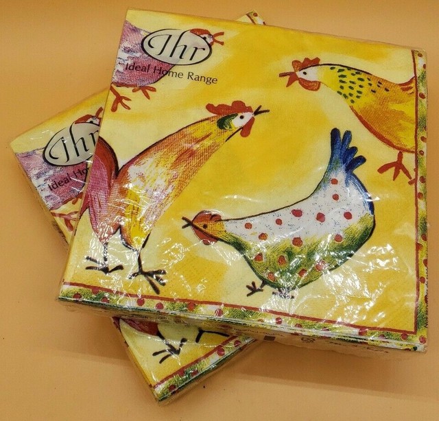 Ideal Home Range Cackling Hens Roosters Chickens 3Ply Paper Cocktail