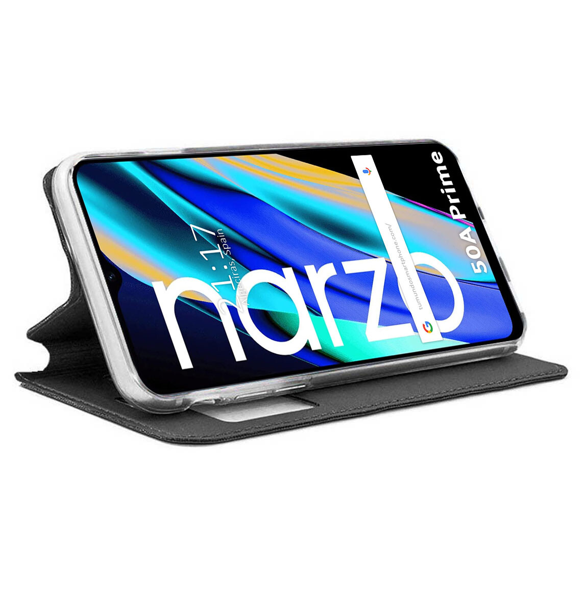 Housse Livre Support Fenêtre Pour Realme GT 7 / GT 7T 5G - Noir - Neuf Sous Blister