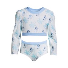 Bluey Toddler Girl Long Sleeve Rashguard Swim Set 12M