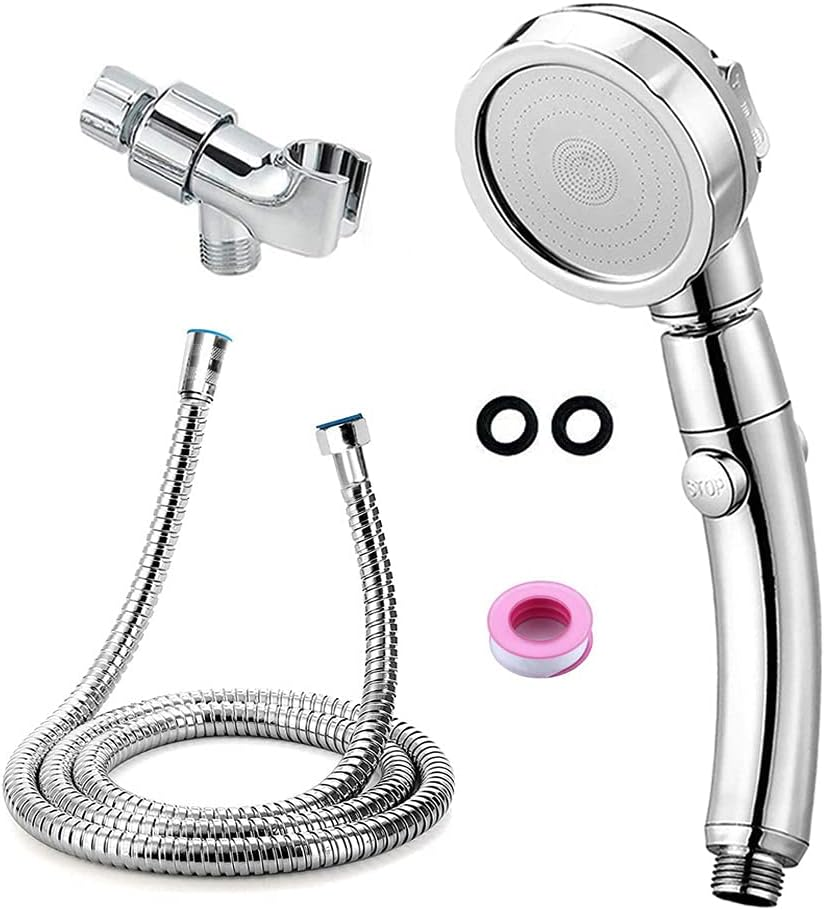 Handheld Shower Head with 59Inch Stainless Steel Hose and Adjustable Holder, 360