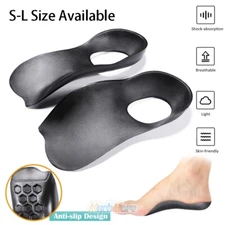 3/4 High Arch Support Orthotic Shoe Insoles Inserts Flat Feet Plantar Fasciitis