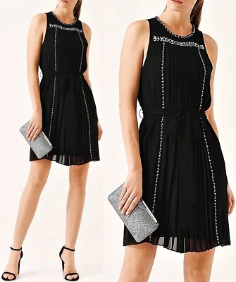 Michael Kors kleid plisseekleid mit strasssteine gr 36,S neu  - Bild 1 von 4