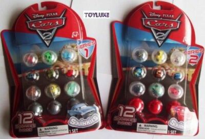 カーズ2 スクインキーズ シリーズ3 シリーズ4 12個セット ミニフィギュア SQUINKIES Disney PIXAR Cars 2 & MARVEL Squad 12 pack w/3 Mystery