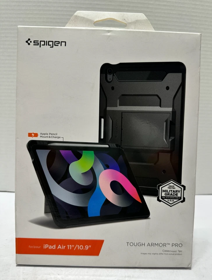 Spigen Tough Armor Pro Gunmetal Case iPad Air 11"/10.9" 2020-25 Kickstand Cover - Image 2 of 4