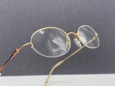 Max Mara Brille Damen rund oval Gold kleine Gläser Halbrand  MM818 NP:183€
