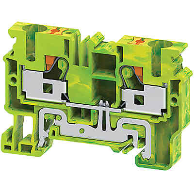 1PC ALTECH CORP CPG6/10 DIN Terminal Block,Push-In,Ground,600V,24-8AWG,8mm,Yell