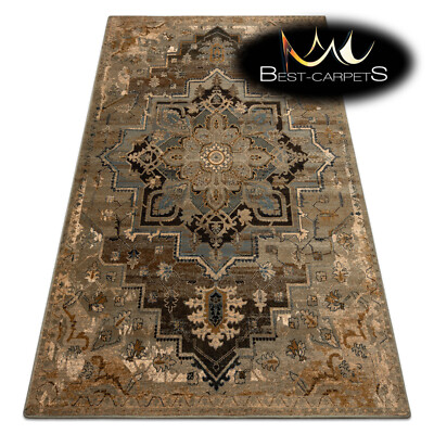 Orientalische NATUR 100% WOLLE Teppiche ''OMEGA'' ABBAS Vintage Cognac Beige Beste Qualität