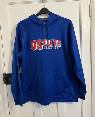 Majestic US Elite Baseball Hoodie Oberteil Blau Langarm Größe L Brustumfang 50''
