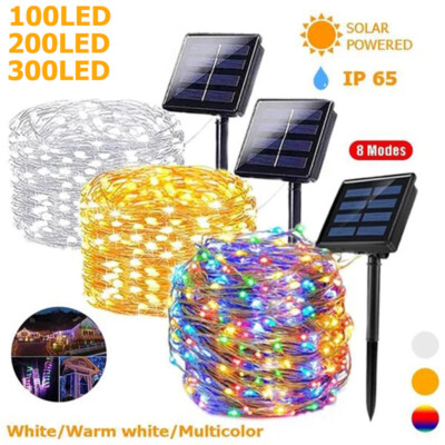 100-300 LED Solar Power String Fairy Lights Garden Outdoor Party ...