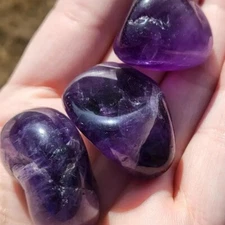 Amethyst Tumbled Pocket Stone Polished Palm Stone Crystal Reiki Collection Gift