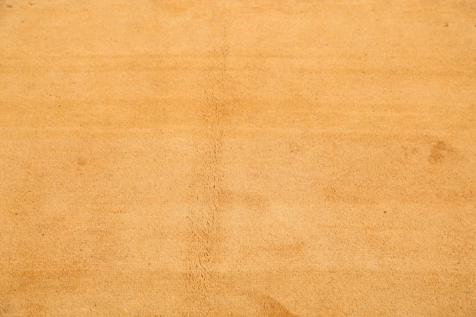 Solid Gabbeh Contemporary Orange Oriental Area Rug Hand-Knotted Wool Carpet 4x5 - Image 4 of 4